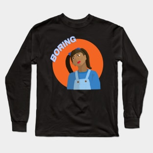 A little girl being bored Long Sleeve T-Shirt